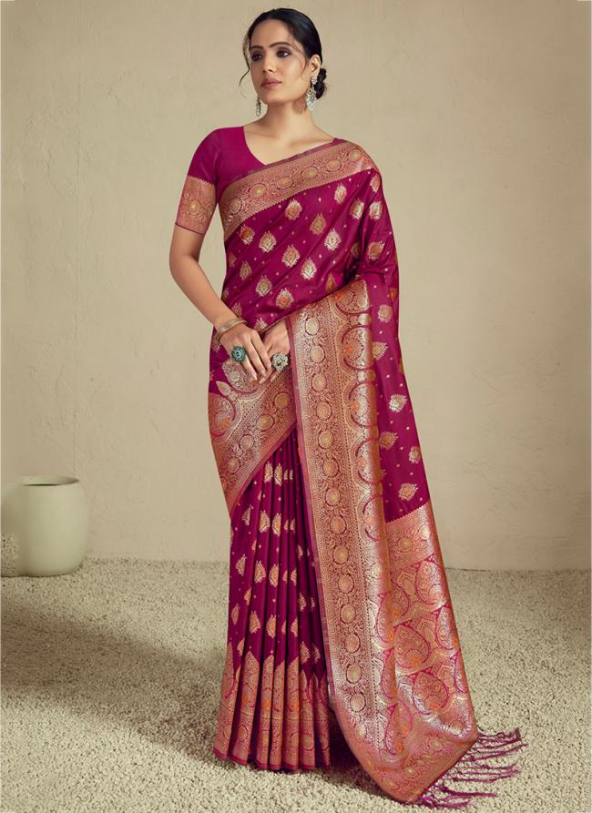 Silk Rani Festival Wear Weaving Saree